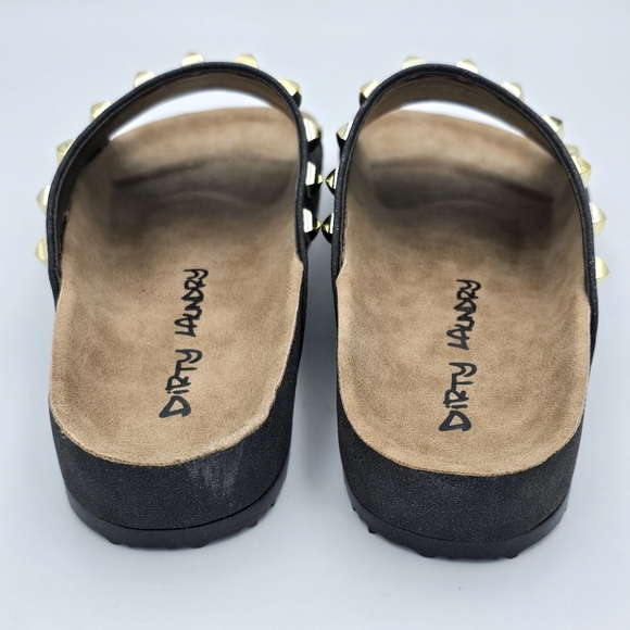 NWOT Dirty Laundry by Chinese Laundry Qiana Slide Sandals, Black/Gold Studs Sz 6 - Picture 5 of 9